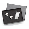 Rectangle Cufflinks & Money Clip Set with 2-Piece Gift Box